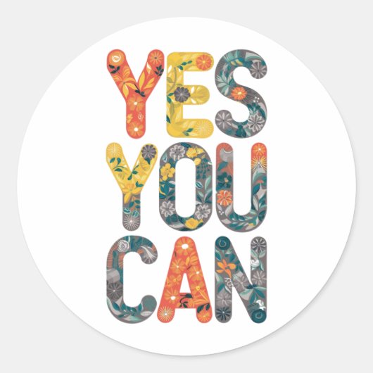 Ja U kunt Ronde Sticker (Voorkant)