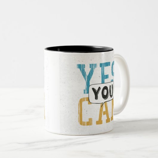 Ja U kunt Tweekleurige Koffiemok (Voorkant rechts)