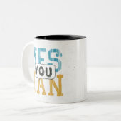 Ja U kunt Tweekleurige Koffiemok (Voorkant links)