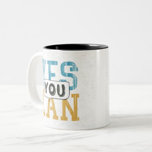 Ja U kunt Tweekleurige Koffiemok (Voorkant links)
