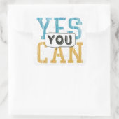 Ja U kunt Vierkante Sticker (Tas)