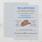 Ja! Uitnodiging van Brown Cowboy Birthday Party (Voorkant / Achterkant)
