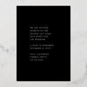 JA | Ultra Modern Gold Photo Save Our Date Folie Uitnodiging (Achterkant)