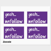 Ja Unfollow Rechthoekige Sticker (Vel)