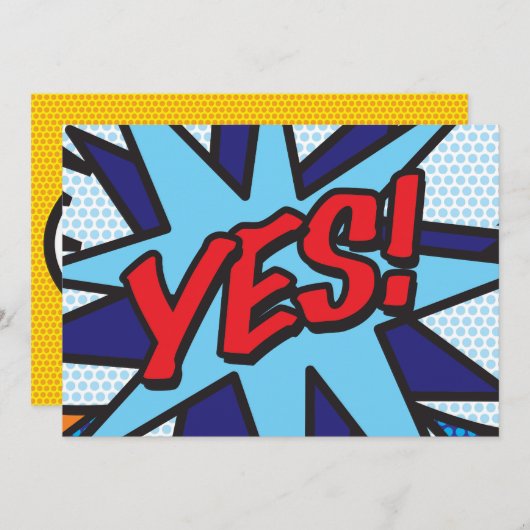 JA Uw Bericht Spraakballon Fun Retro Aankondiging (Voorkant / Achterkant)