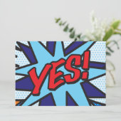 JA Uw Bericht Spreekballon Fun Retro Aankondiging (Staand voorkant)