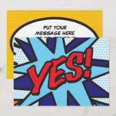 JA Uw Bericht Spreekballon Fun Retro Aankondiging (Voorkant / Achterkant)