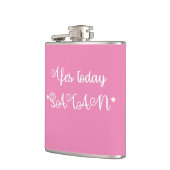 Ja, vandaag de satan roze fles heupfles (Links)