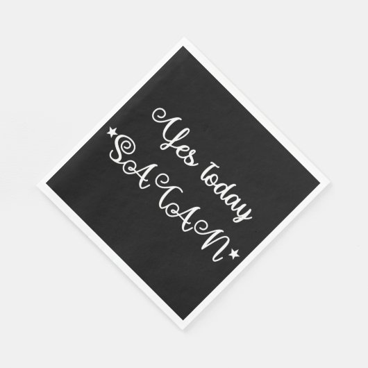Ja Vandaag is er Satan Black Luncheon Napkin Servet (Hoek)