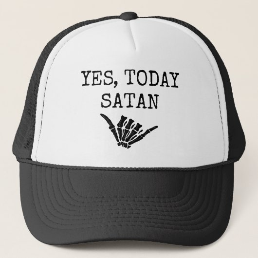 Ja Vandaag Satan Grappig Sarcasme Papa Grapje Trucker Pet (Voorkant)
