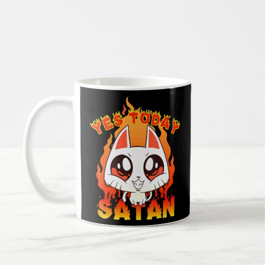 Ja vandaag satan Occult Cute Satanic Cat Koffiemok (Links)