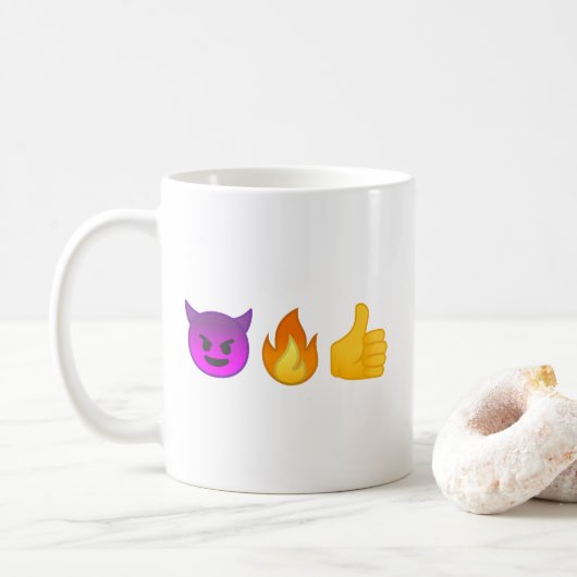 Ja, verdomme. |Aangepaste Emoji Coffee-Mok Koffiemok (Met donut)