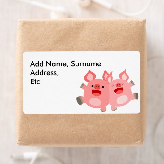 JA! Verzendlabel Cartoon varkens bevestigen (Insitu)