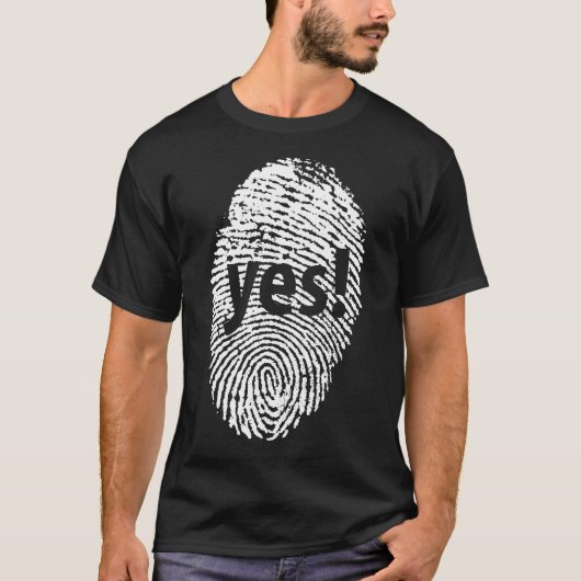 Ja: vingerafdruk t-shirt (Voorkant)