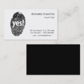 Ja: vingerafdruk visitekaartje (Voorkant / Achterkant)