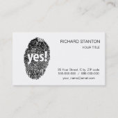 Ja: vingerafdruk visitekaartje (Voorkant)