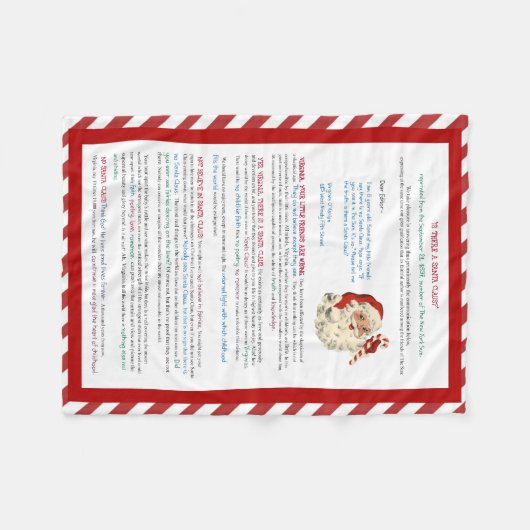 Ja, Virginia, er is een kerstman. Fleece Deken (Voorkant (Horizontaal))