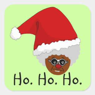 Ja, Virginia, er is een zwarte kerstman. Vierkante Sticker