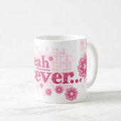 Ja, wat... rode / roze tekst mok (Voorkant rechts)