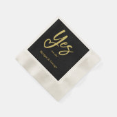 Ja, we doen Black Gold bruiloft Servet (Hoek)