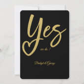 Ja We doen elegante Black Gold Wedding Kaart (Achterkant)