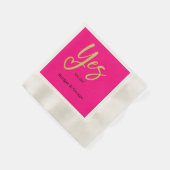 Ja, we doen niet roze gouden bruiloft servet (Hoek)