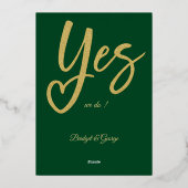 Ja We doen smaragdgroene gouden bruiloft Folie Uitnodiging (Achterkant)