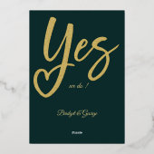 Ja We doen zwart goud bruiloft Folie Uitnodiging (Achterkant)