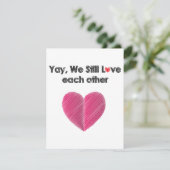 Ja, we houden nog steeds van elkaar feestdagenkaart (Staand voorkant)