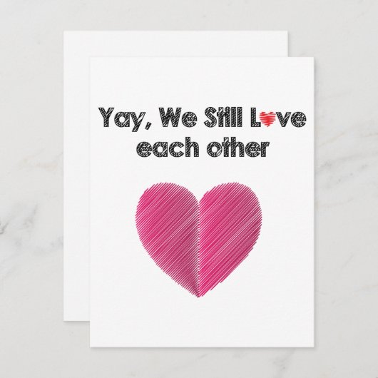 Ja, we houden nog steeds van elkaar feestdagenkaart (Voorkant / Achterkant)