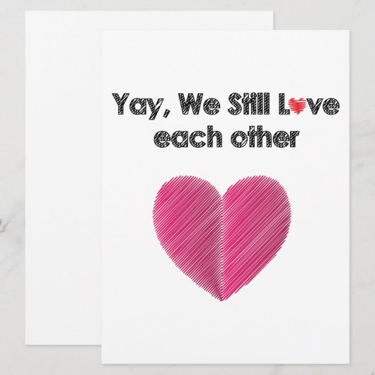 Ja, we houden nog steeds van elkaar feestdagenkaart (Voorkant / Achterkant)