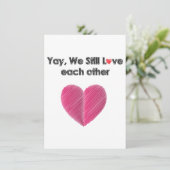 Ja, we houden nog steeds van elkaar feestdagenkaart (Staand voorkant)