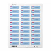 Ja We Kam rood wit blauwe typografie adres Etiket (Full Sheet)