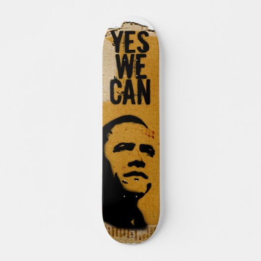JA WE KUNNEN - BARACK OBAMA Stencil Cardboard sk8 Persoonlijk Skateboard (Voorkant)