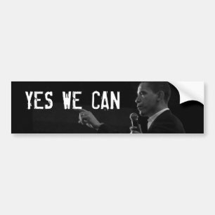 JA WE KUNNEN Bumperstickers met Obama Foto