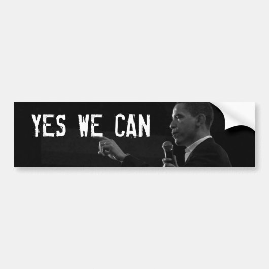 JA WE KUNNEN Bumperstickers met Obama Foto (Voorkant)