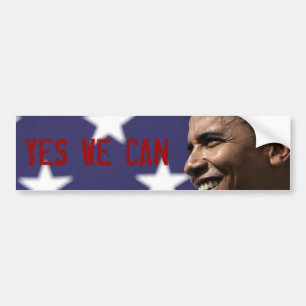 JA WE KUNNEN Bumperstickers met Obama Foto