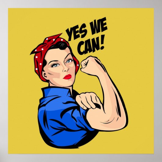Ja, we kunnen de sticker van de Riveter rosie Poster (Voorkant)