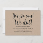 Ja, we kunnen een bruiloft uitnodigen kaart (Voorkant)