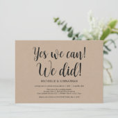 Ja, we kunnen een bruiloft uitnodigen kaart (Staand voorkant)