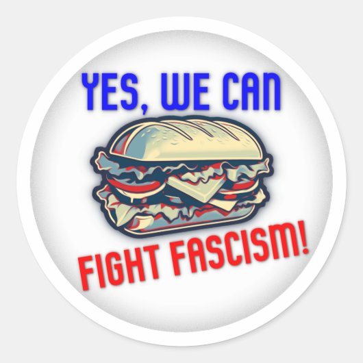 Ja, we kunnen fascisme bestrijden! ronde sticker (Voorkant)