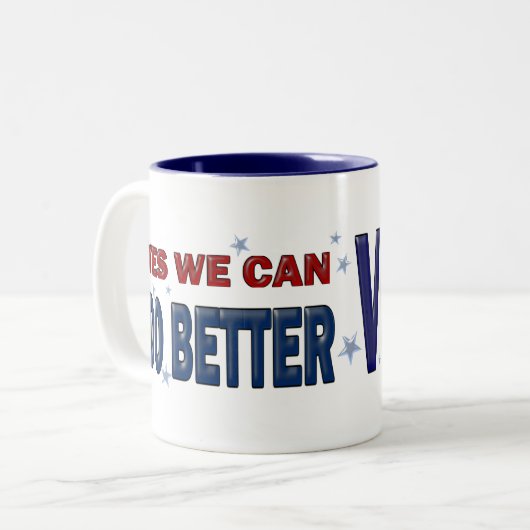 Ja, we kunnen het beter doen: stem 2020 tweekleurige koffiemok (Voorkant links)