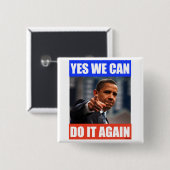 Ja, we kunnen het opnieuw doen Obama 2012-verkiezi Vierkante Button 5,1 Cm (Voorkant /achterkant)