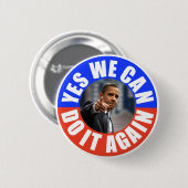 Ja, we kunnen het opnieuw doen Obama Round Button (Voorkant /achterkant)