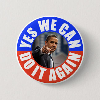 Ja, we kunnen het opnieuw doen Obama Round Button