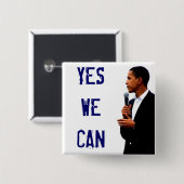 Ja we kunnen met Obama Afbeelding Button (Voorkant /achterkant)