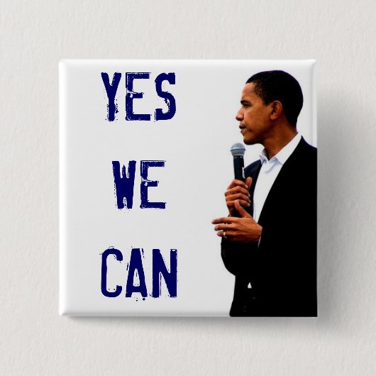 Ja we kunnen met Obama Afbeelding Button (Voorkant)
