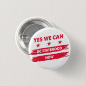 Ja, we kunnen nu de Washington DC-status vlaggen Ronde Button 3,2 Cm (Voorkant /achterkant)