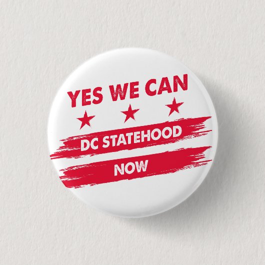 Ja, we kunnen nu de Washington DC-status vlaggen Ronde Button 3,2 Cm (Voorkant)