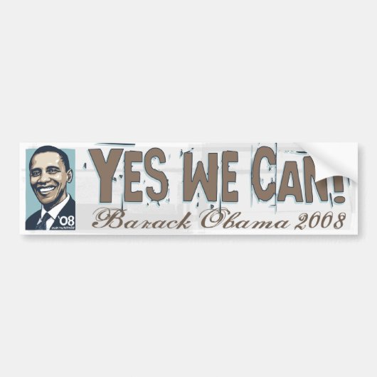 Ja We Kunnen! Obama Bumpersticker (Voorkant)